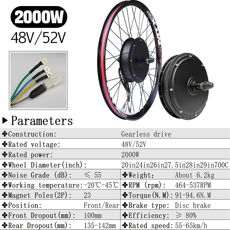 MTX 48V52V 2000W Roda Motor Eb - 72V 5000W Hub Motor Kit ulasan dan harga